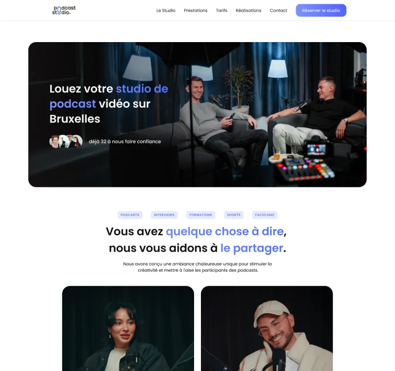 showcase de la réalisation Podcast Studio